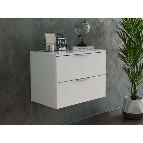 Design Hängeschrank Urban Slimline Konsole 2 Softeinzüge lackiert Weiß Hgl (1/5)