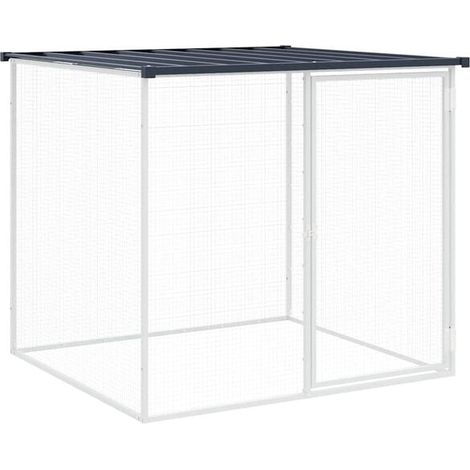 Poulailler, toit couleur charbon sans fumée, 103x98x90 cm, structure en acier galvanisé.