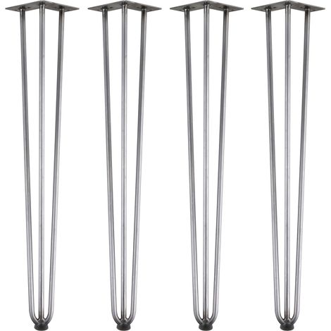 Zelsius Gambe a forcella, set di 4, 71 cm, Acciaio grezzo, Gambe per tavoli in acciaio (1/5)