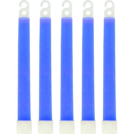 Bastoncini luminosi per uso esterno in situazioni di emergenza, con gancio a mani libere, confezione da 5 pezzi, colore blu. (1/2)