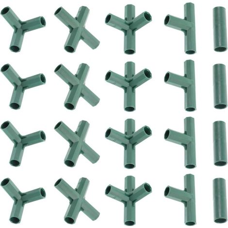Milisten – Lot de 20 connecteurs pour structure de serre – Connecteurs de poteaux de jardin en plastique durable – Comprend des raccords à 3 et 4 voies pour le soutien des plantes grimpantes et des lé (1/5)