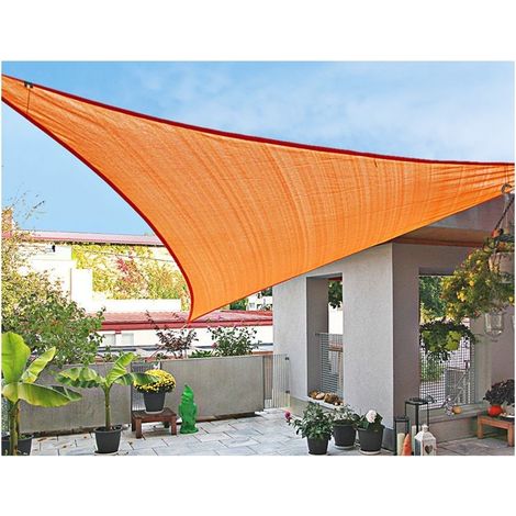 3 X 3 X 3 M Voile D'ombrage Triangle Protection UV Protection Soleil Voile Pare-Soleil Imperméable À l'eau pour Terrasse Extérieure Pergola orange (1/5)