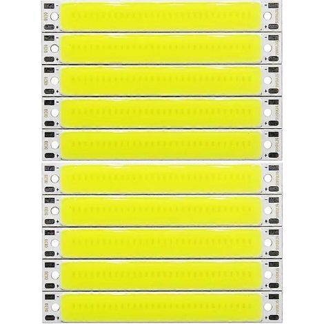 Packung mit 10 COB-LED-Streifen 3V/3,7V DC 60 mm x 8 mm, 3W, warmweiß/kaltweiß/blau/rot, für Arbeits-/DIY-Lampen (Fahrradlampen). (1/5)