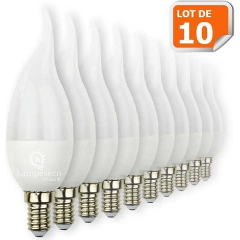 Lot de 10 Ampoules Led Flamme 5W Super Puissante culot à vis E14 (1/3)