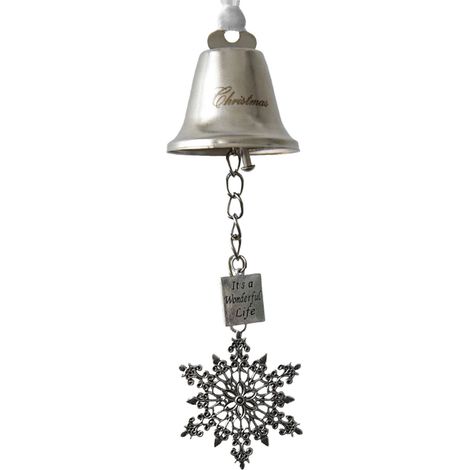 Clochette De Noël - En Alliage Métallique Galvanisé - Motif Flocon De Neige Cœur Et Ange - Décoration Murale Pour Arbre De Noël - Lot De 1 (1/5)