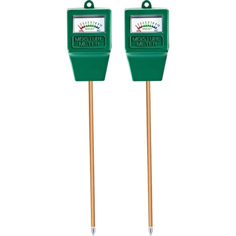 Humidimètre pour sol – Lot de 2 capteurs d'humidité (hygromètres) pour plantes – Moniteurs d'arrosage pour plantes en pot, jardin, ferme et pelouse (sans pile)