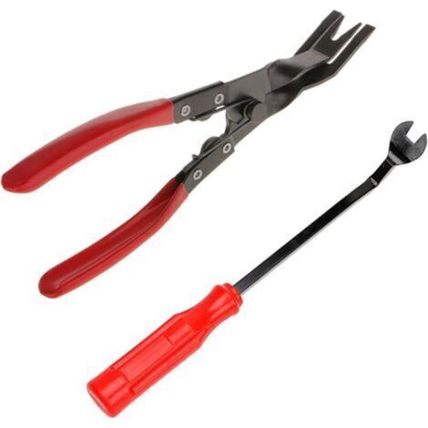 Pince à Degrafer, Pince à Retirer les Clips de Panneau, Pince d'Extraction d'Agrafes, Pinces pour Enlever les Garnitures, Garniture Enlèvement Pinces, Pour Tableau de Bord de Panneau de Porte Voiture (1/5)