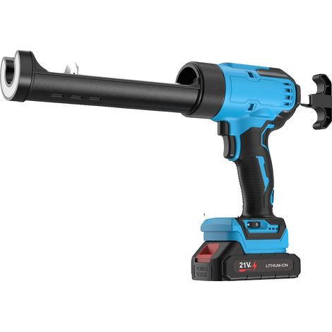 Pistolet à calfeutrer électrique, réglage à 6 vitesses, lumière LED, Bleu (1/2)