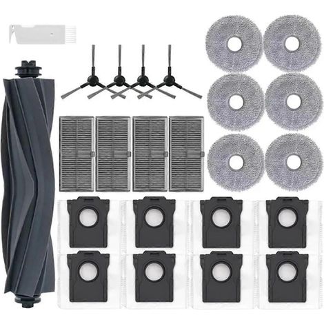 Pièces de rechange pour aspirateur X30 / X30 Pro Ultra : brosse principale, filtre HEPA, lingette de nettoyage et sacs à poussière (1/5)
