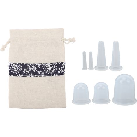 Kit de 7 Ventouses Visage en Silicone Transparent pour Lissage des Ridules et Massage par Aspiration (1/5)
