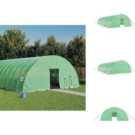Serre avec cadre en acier vert 72 m² 12x6x2,85 m - Serre Jardin - Abri Jardin - Greenhouse - Serrez Verdure - Culture Maraîchère (1/5)