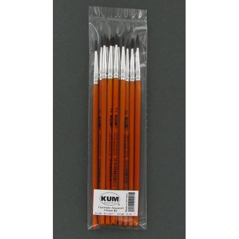 KUM PINCEAU FEIN CHEVEUX ARTISTES AQUARELLE PINCEAU ROND 15 TAILLES, 2 WEDO 525112211