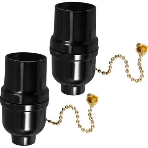 2 Pièces Douille Bakélite avec Chaîne à Tirer Douille de Plafonnier Filaire pour Lampe Murale Remplacement Pratique pour Chambre Salon et Bureau Lot (1/5)