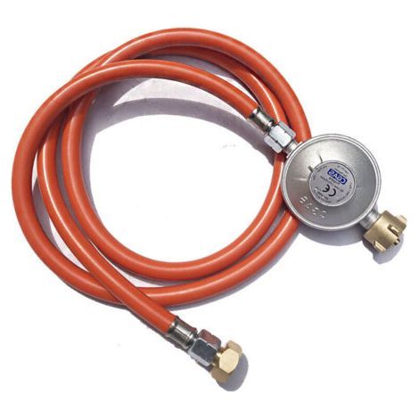 Détendeur de gaz, tuyau de gaz 1,50 m, adapté aux bouteilles de propane/butane standards (1/5)