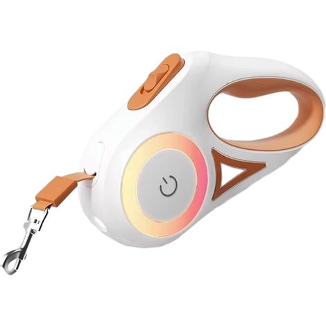 Laisse rétractable pour chien avec lumière LED Laisse réfléchissante pour promener son chien (orange) (1/5)