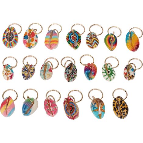 20 pièces Anneaux pour Dreadlocks Coquillage DIY Mignons Pendentifs Tresses Accessoires Cheveux Décorations (1/5)