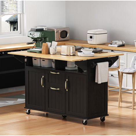 tavolo cucina 120 cm allungabile con prese USB nero OKMYHOME (1/5)