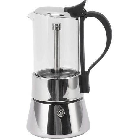 Machine à Café en Verre et Acier Inoxydable 304 avec Poignée, 200ml pour Maison (1/5)