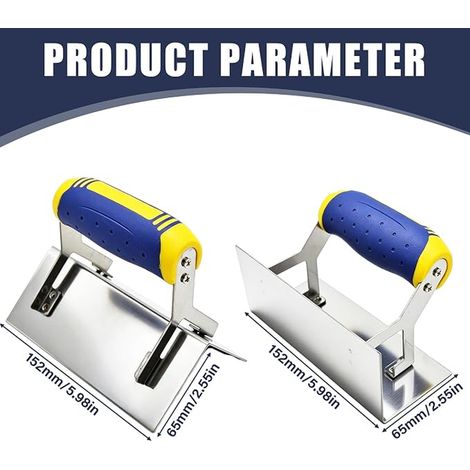 chevilles d'angle en acier inoxydable : truelle d'angle intérieur en acier inoxydable, truelle d'angle extérieur en acier inoxydable poignée souple (1/4)
