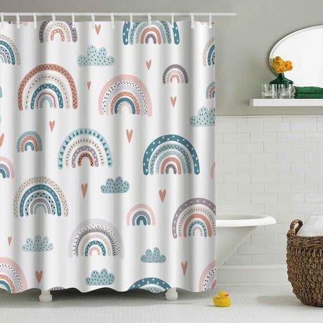 Duschvorhang 180 x 180 cm (Modell 6) – Maschinenwaschbar, dickes Polyester