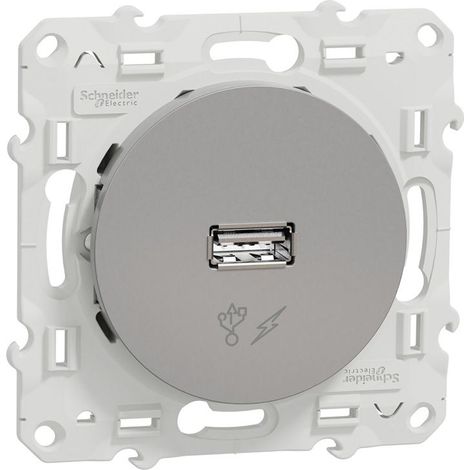 Odace, prise alimentation USB 5V Alu (S530408)