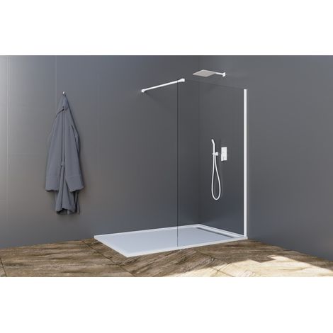 Cristales fijos 8 mm SCREEN WHITE con tratamiento antical - Cristal fijo 68x195 + brazo soporte (1/2)