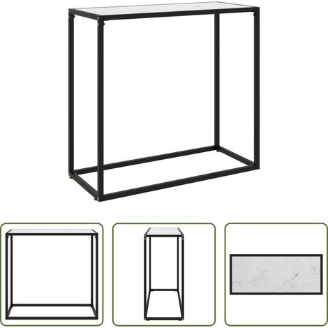 Weiß - Konsolentisch Weiß 80x35x75 cm Hartglas (1/5)