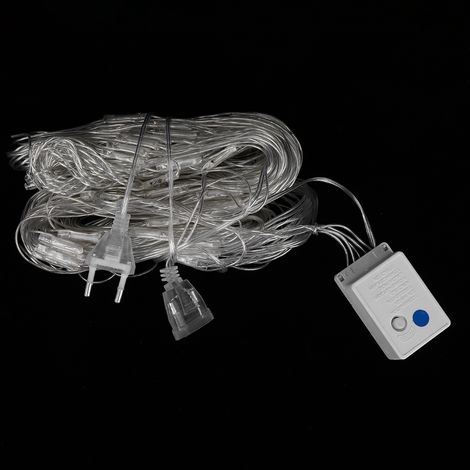 Guirlande lumineuse décorative LED en filet 2 x 2 m, 144 LED, pour intérieur et extérieur, prise UE 220 V, blanche (1/5)