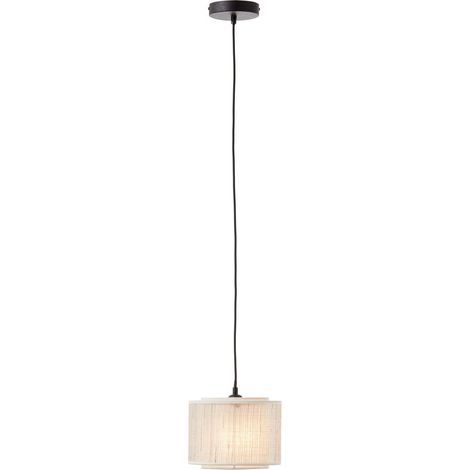 BRILLIANT Lampe, Odar Pendelleuchte 22cm schwarz/beige, 1x A60, E27, 42W, Kabel kürzbar / in der Höhe einstellbar (1/5)