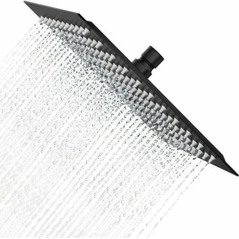 Zamery – Tête de douche noire 40 cm – Technologie d'injection d'air – Pommeau rotatif 360° – Inclinaison 30° – Économie d'eau (1/5)