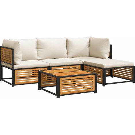 Maison Exclusive - Salon de jardin avec coussins 5 pcs Bois d'acacia solide (1/5)
