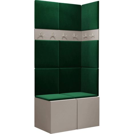 Conjunto para recibidor Pinis I, Manila 35, 186x84x46cm, Aglomerado laminado, Tapiz, Colocada, Montada en la pared