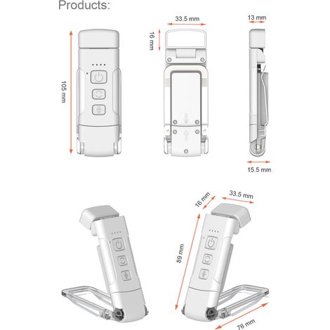 Lampes de lecture pour livres au lit Lampe LED portable à clipser rechargeable par USB Protection des yeux 3 couleurs 5 luminosité et minuterie 30/60 min Parfaits pour les amateurs de livres et les en (1/5)