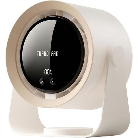 Ventilador de mesa VHV，Ventilador portátil，Ventilador de mesa recargable，Ventilador de escritorio USB con pantalla LED，5 velocidades ajustables (1/5)