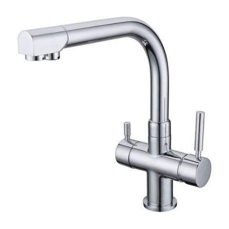 Apic – Robinet mitigeur 3 voies – Finition chromée – Hauteur 30 cm – Hauteur sous bec 27 cm – Compatible avec osmoseur (1/5)