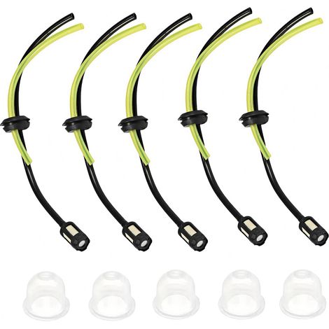Kit universel de 5 filtres à carburant pour tondeuses à gazon, filtres à huile et composants pour moteurs essence/huile moteur. Convient comme pièce de rechange pour tondeuses à gazon, débroussailleus (1/5)