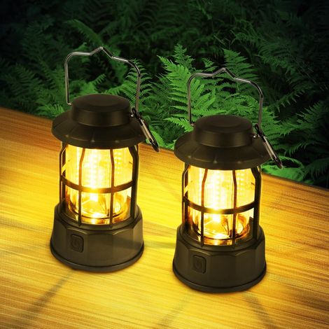 Retro LED Camping Lamp - Portable IPX4 Waterproof Lantern, Adjustable Brightness, Battery Powered for Fishing, Gardening, Hiking (1/5)