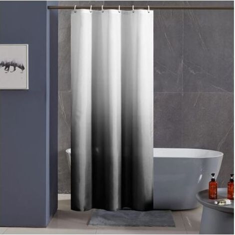 Noir Dégradé Rideau de Douche Anti Moisissure Tissu Lavable en Machine Petit Rideaux Douche pour Camping Car Cabine de Douche Imperméable en Polyest (1/5)