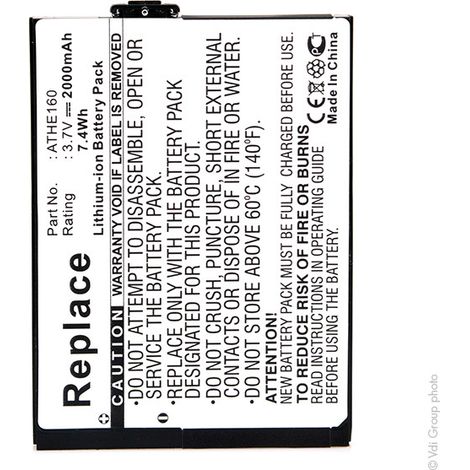 NX - Batterie téléphone, smartphone, GSM 3.7V 2000mAh - ATHE16035H00081-00MRP-BP22LRPBP22L (1/3)