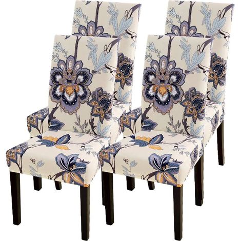 MINKUROW 4 Pezzi Fodere Per Sedie Elastico Fodera Per Sedia Fodera Per Sedia Elastica Decorazione Moderna Fodera Per Sedia Per Universal Fit (Poppy) (1/5)