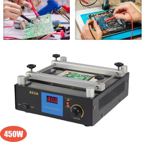 Estación de precalentamiento con placa calefactora para PCB, estación de soldadura de 450 W, horno de soldadura de retrabajo BGA con placa calefactora, estación de soldadura digital de 450 W