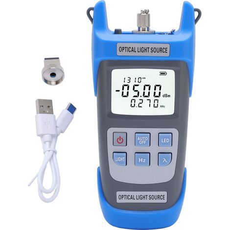 GARRYFIZH Source de lumière optique rechargeable à fibre optique 1 mode 2 longueurs d'onde 1310 nm 1550 nm 270 Hz 1 kHz 2 kHz Interface 2,5 mm (1/5)