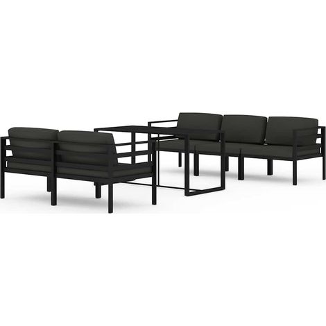 Maison Exclusive - Set muebles de jardín 6 pzas y cojines alumini (1/5)