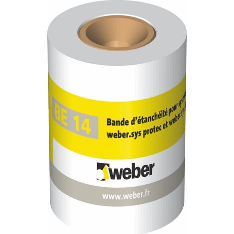 Weber Saint-Gobain Bande d'étanchéité 10 m, BE 14, angles et raccords entre sols et murs, des joints de mouvement, carrelage, douche