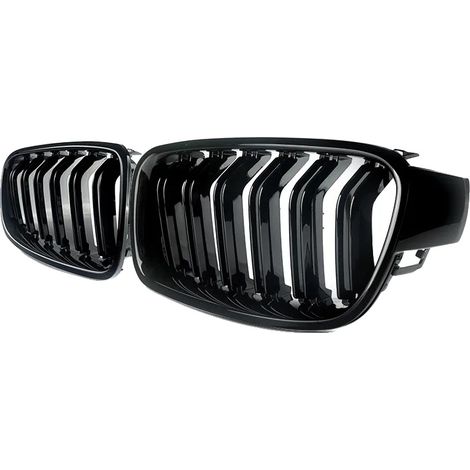 Grilles avant, plastique ABS de haute qualité, installation facile, noir brillant (1/2)