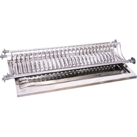 A tagA re encastrA e pour assiettes en acier inoxydable de 86 cm avec bac d&39A gouttement draine la vaisselle en verre