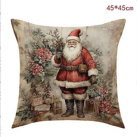 Housse de coussin de Noël 45 cm, Père Noël, bonhomme de neige, sapin de Noël, décoration de Noël pour la maison, Noel DecorB (1/5)