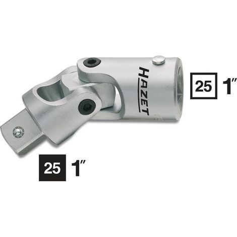 HAZET CARDAN UNIVERSEL 1121 CREUX CARRÉ MASSIF 25 MM (1 POUCE) &8729, LONGUEUR : 144 MM, MULTICOLORE (1/2)