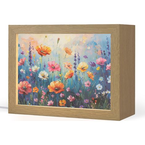 TABLE LAMP Flowers - Nature - Watercolor - Art 20x15 cm