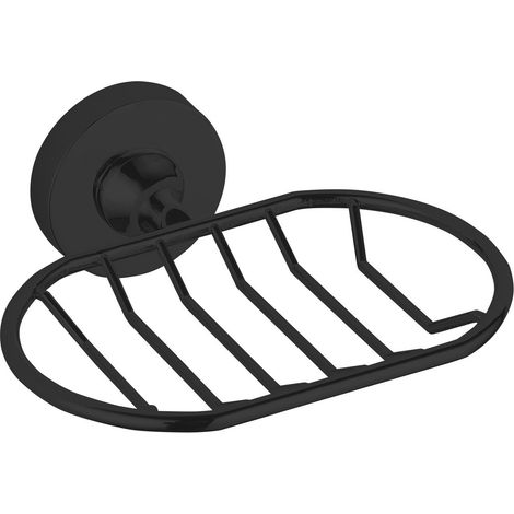 Aqualine Samba - Porte-savon en fil métallique avec support, noir mat SB203 (1/2)